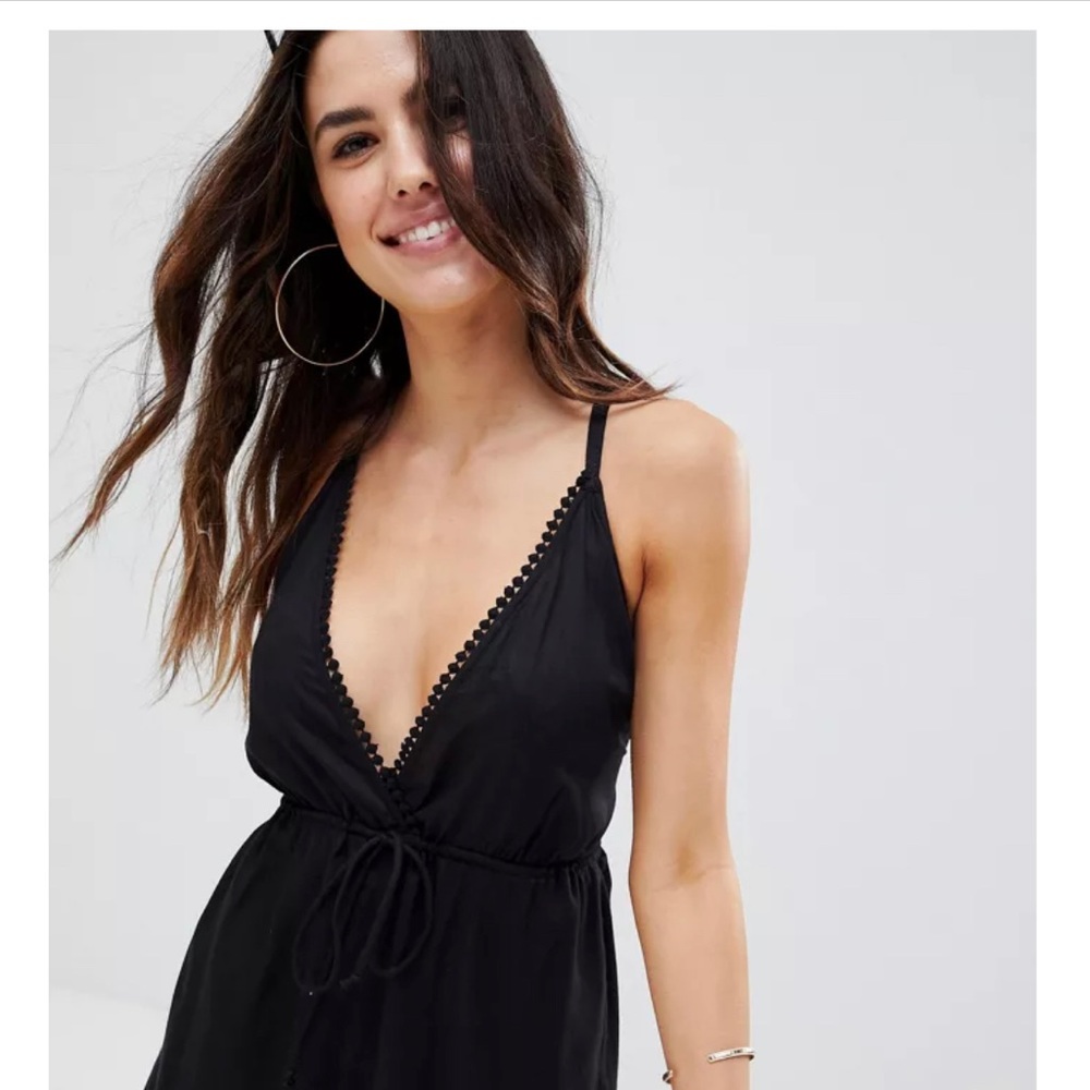 ASOS trim detail black romper